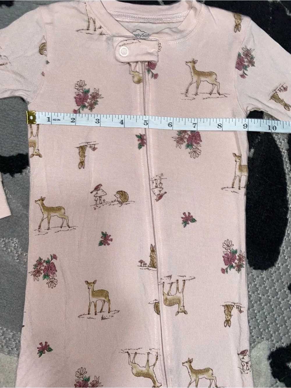Carter’s Purely Soft Baby Girl Pink Footed One-Piece Pajama 18 Months